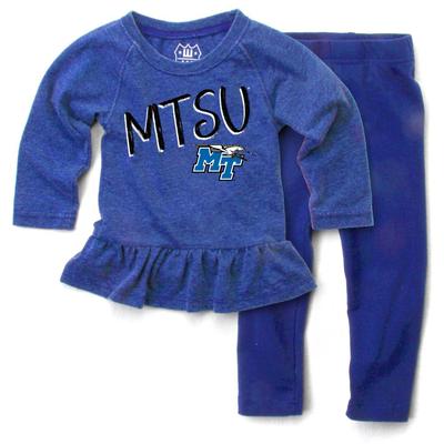 MTSU Toddler Long Sleeve Ruffle Hem Set