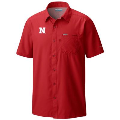 Nebraska Columbia Men's Slack Tide Short Sleeve Shirt