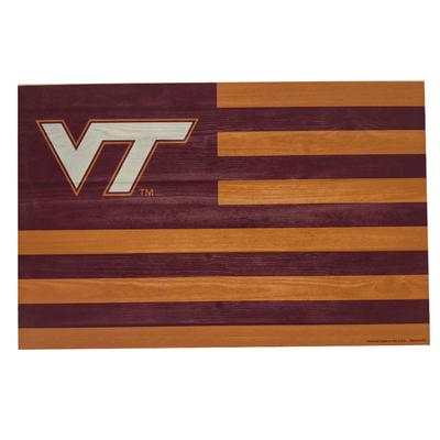 Virginia Tech Americana Wood Flag Decor