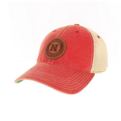 Nebraska Legacy Leather Circle Patch Trucker Hat