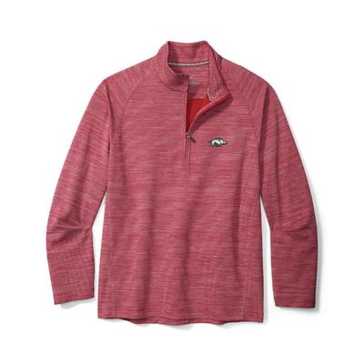 Arkansas Tommy Bahama Men's Play Action Half Zip Pullover