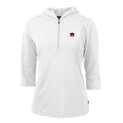 Auburn Cutter & Buck Virtue Ecopique Half Zip Hoodie