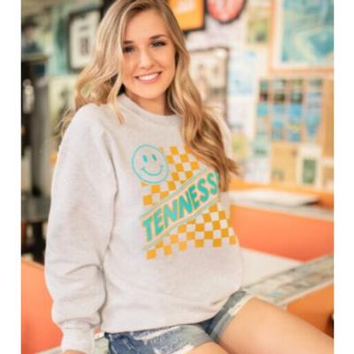 Tennessee Southern Made Checkerboard Smiley Face Crew Sweatshirt