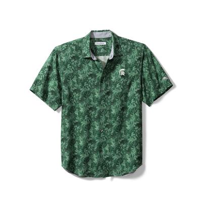 Michigan State Tommy Bahama Men's Jungle Shade Silk Camp Shirt