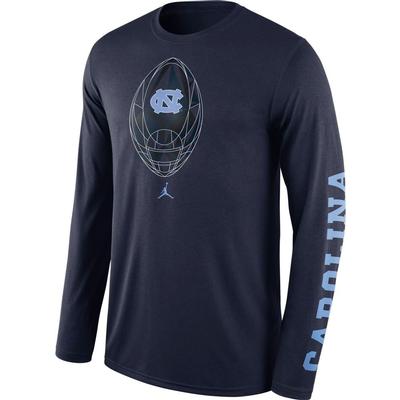 UNC Jordan Brand Nike Men's Legend Football Icon Long Sleeve Tee