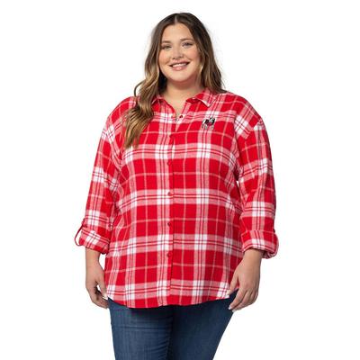 Georgia University Girl Boyfriend Plaid Shirt - Plus Size