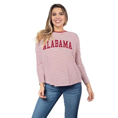 Alabama University Girl Modern Boxy Stripe Long Sleeve Shirt