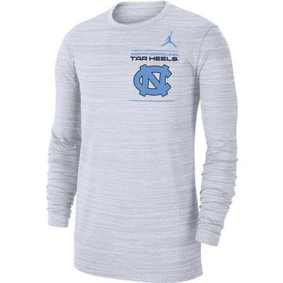 UNC Jordan Brand Men's Dri-Fit Velocity Sideline Long Sleeve Tee