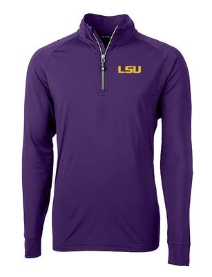 LSU Cutter and Buck Adapt Eco Knit 1/4 Zip Pullover