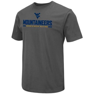 West Virginia Colosseum Logo Over Mascot Short Sleeve Tee