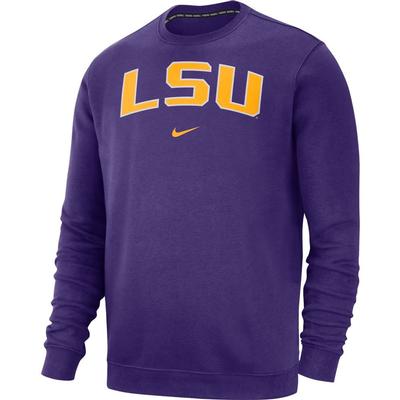 LSU Nike Men's Fleece Club Crew Sweatshirt