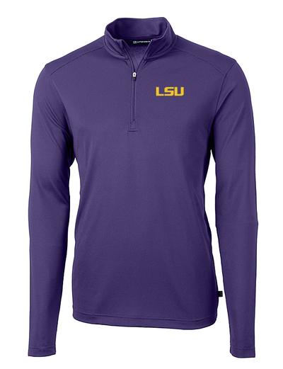 LSU Cutter & Buck Virtue Eco Pique Quarter Zip