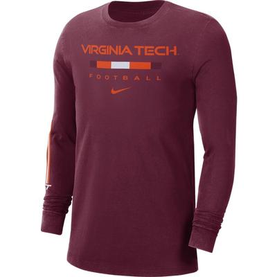 Virginia Tech Nike Men's Football Long Sleeve Tee