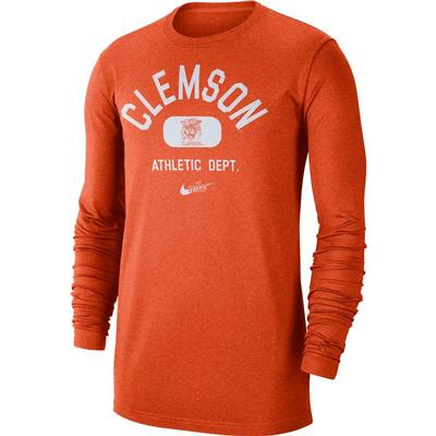 Clemson Nike Men's Textured Arch Long Sleeve Tee