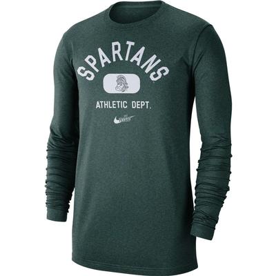 Michigan State Nike Men's Textured Arch Long Sleeve Tee