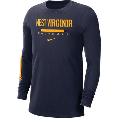 West Virginia Nike Men's Football Long Sleeve Tee