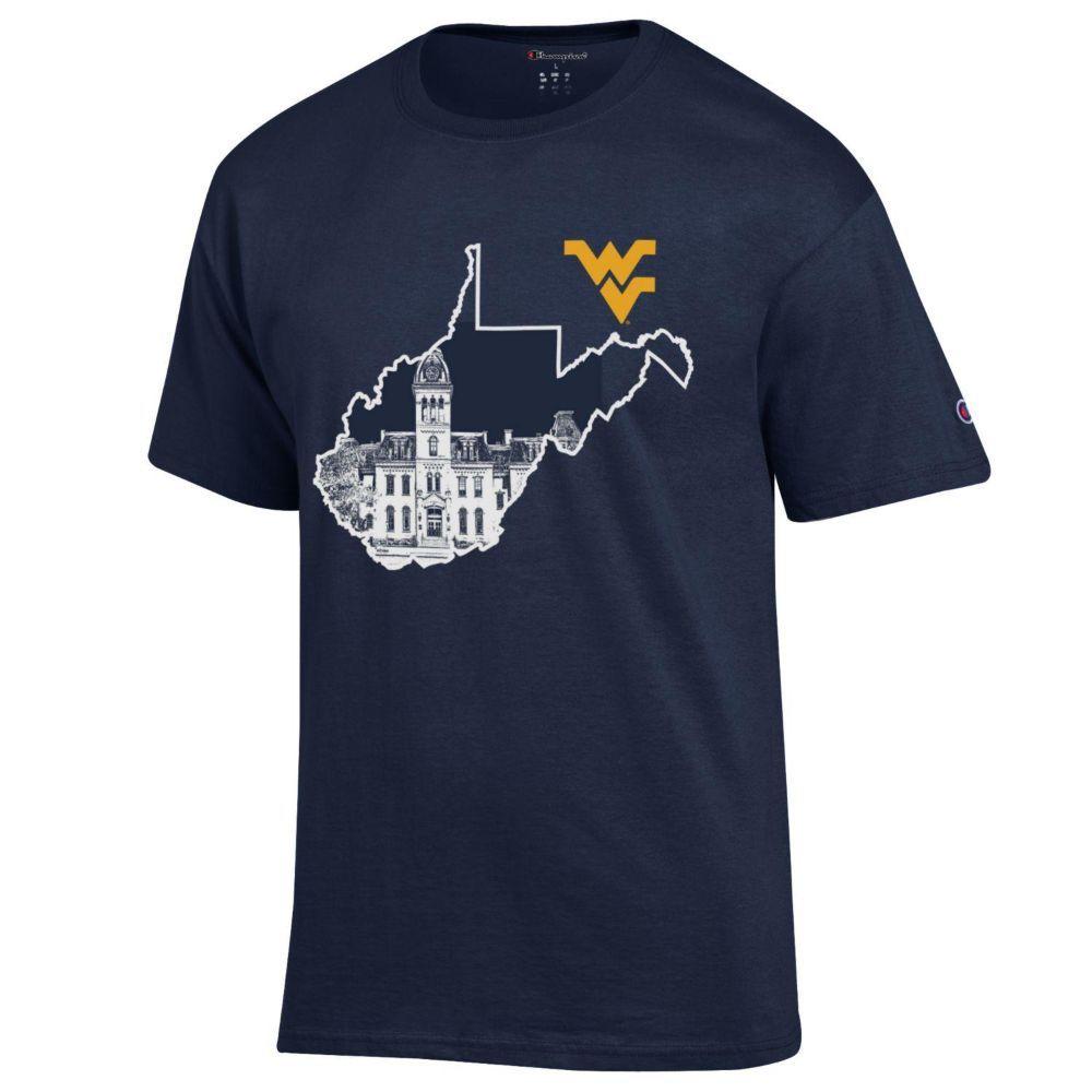  West Virginia Champion Men's State Building Logo Tee