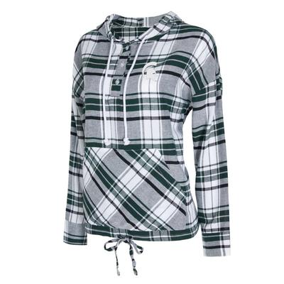 Michigan State College Concepts Women's Accolade Flannel Hooded Top