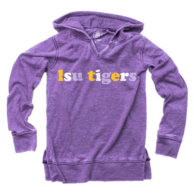 LSU Wes and Willy Kids Burn Out Long Sleeve Hoodie