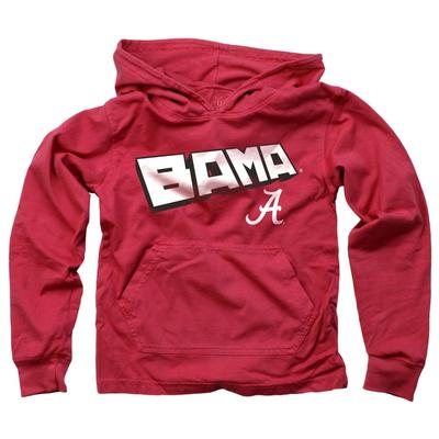 Alabama Kids Angled Long Sleeve Hooded Tee