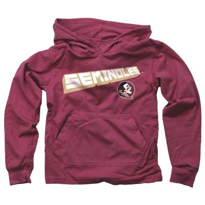 Florida State YOUTH Angled Long Sleeve Hooded Tee