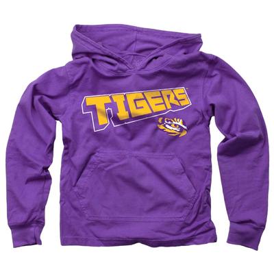 LSU YOUTH Angled Long Sleeve Hooded Tee