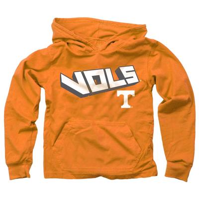 Tennessee Kids Angled Long Sleeve Hooded Tee