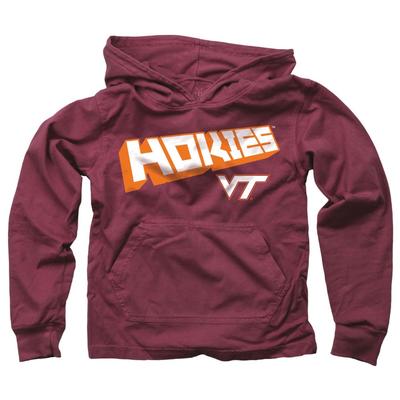 Virginia Tech Kids Angled Long Sleeve Hooded Tee