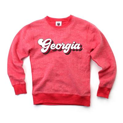 Georgia Kids Reverse Fleece Long Sleeve Pullover