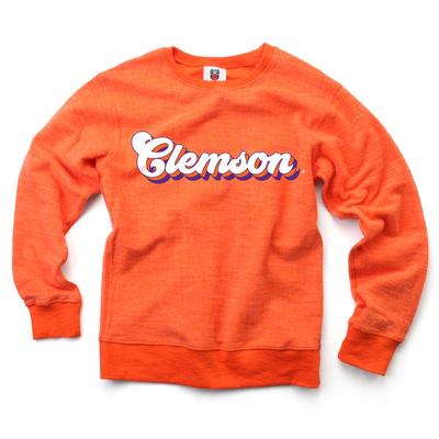 Clemson YOUTH Reverse Fleece Long Sleeve Pullover