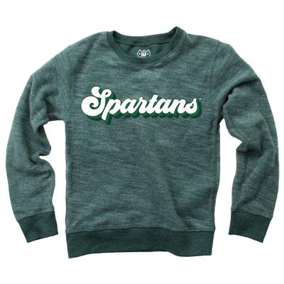 Michigan State YOUTH Reverse Fleece Long Sleeve Pullover