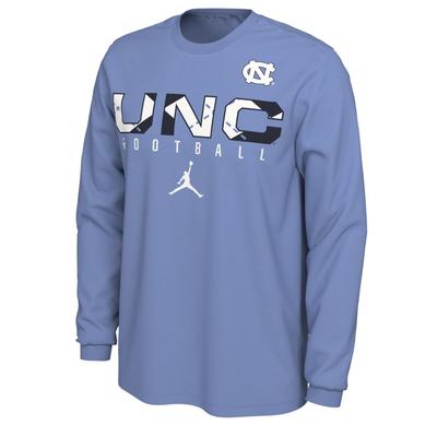 UNC Football Nike Cotton Long Sleeve Tee