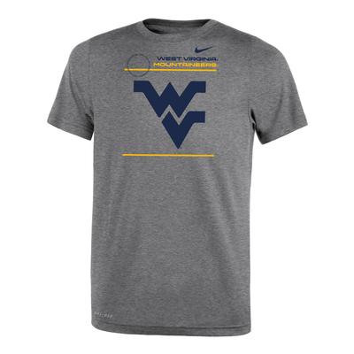 West Virginia Nike YOUTH Dri-Fit Legend 2.0 Short Sleeve Tee