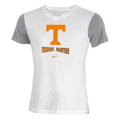 Tennessee Nike YOUTH Color Block V Neck Tee