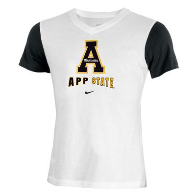 Appalachian State Nike YOUTH Color Block V Neck Tee