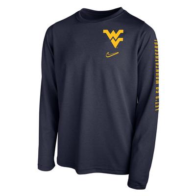 West Virginia Nike YOUTH Let's Go Mountaineers Dri-Fit Tee