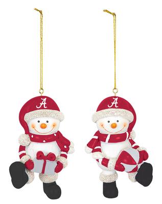 Alabama 2 Piece Snowman Christmas Ornament Set