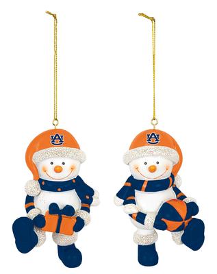 Auburn 2 Piece Snowman Christmas Ornament Set