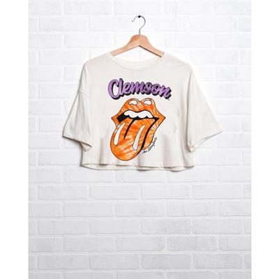 Rolling Stones Tigers Tie Dye Lick Cropped Tee