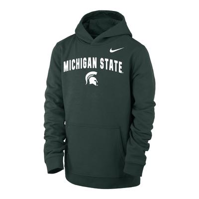 Michigan State Nike YOUTH Club Fleece Hoodie