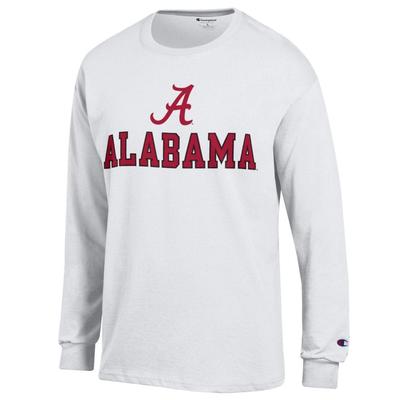 Alabama Champion Straight Logo Long Sleeve Tee