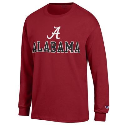 Alabama Champion Straight Logo Long Sleeve Tee
