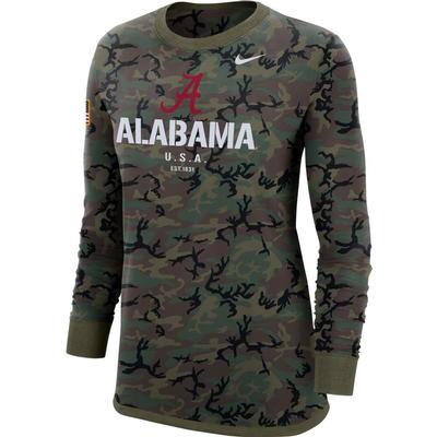 Alabama Nike Women's Dri-FIT Military Long Sleeve Tee