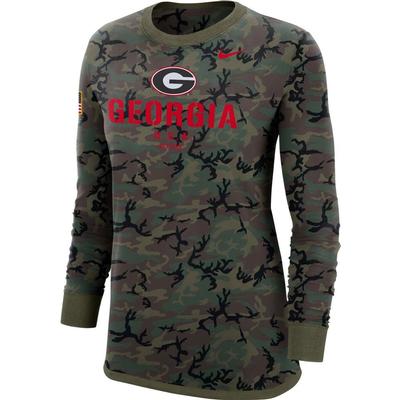 Georgia Nike Women's Dri-FIT Military Long Sleeve Tee