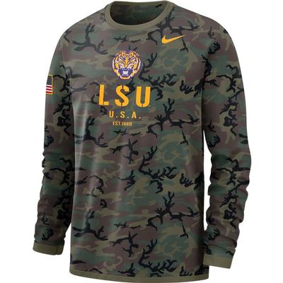 LSU Nike Dri-FIT Military Long Sleeve Tee