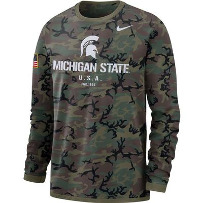 Michigan State Nike Dri-FIT Military Long Sleeve Tee