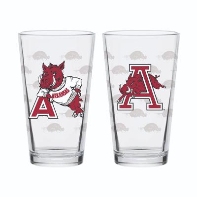 Arkansas Razorbacks Vault Logo Pint Glass