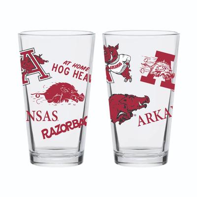 Arkansas Razorbacks Vault Logo Medley Pint Glass 