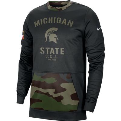 Michigan State Nike Therma Military Crew