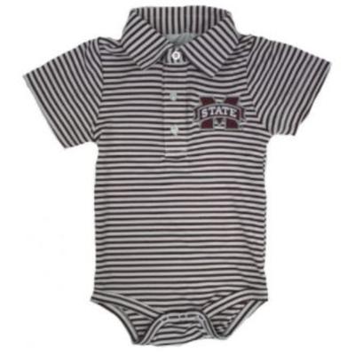 Mississippi State Garb Carson Infant Striped Polo Onesie